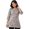 feranoid Women Cotton Printed Straight Short Kurti