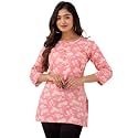 feranoid Women Cotton Printed Straight Short Kurti