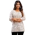 feranoid Women Cotton Printed Straight Short Kurti