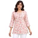 feranoid Women Cotton Printed Straight Short Kurti