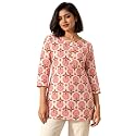 feranoid Women Cotton Printed Straight Short Kurti