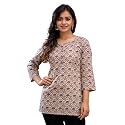 feranoid Women Cotton Printed Straight Short Kurti