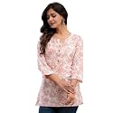feranoid Women Cotton Printed Straight Short Kurti