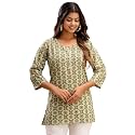 feranoid Women Cotton Printed Straight Short Kurti