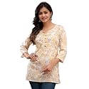 feranoid Women Cotton Printed Straight Short Kurti