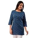 feranoid Women Cotton Printed Straight Short Kurti