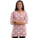 feranoid Women Cotton Printed Straight Short Kurti