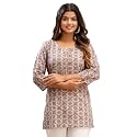 feranoid Women Cotton Printed Straight Short Kurti