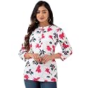 feranoid Women Cotton Printed Straight Short Kurti