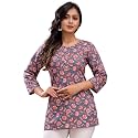 feranoid Women Cotton Printed Straight Short Kurti
