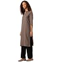 feranoid Womens Plain Cotton Kurta with Mandarin