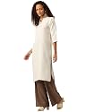 feranoid Womens Plain Cotton Kurta with Mandarin