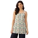 feranoid Womens Printed Sleeveless Short Kurti with