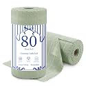 Ferdilan 80 Pack Microfiber Cleaning Cloth Roll,Lint Free Rags Paper Towels & Tear Away Reusable Towels,Washable Shop Rags,Wash Cloths Dish Rags(12" x 12") for Car Kitchen Window Garage-Green