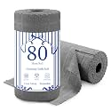 Ferdilan 80 Pack Microfiber Cleaning Cloth Roll,Lint Free Rags Paper Towels & Tear Away Reusable Towels,Washable Shop Rags,Wash Cloths Dish Rags(12" x 12") for Car Kitchen Window Garage-Dark Gray