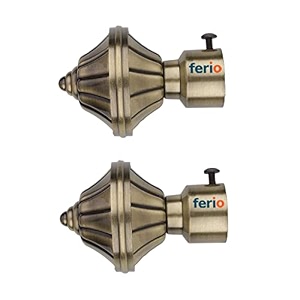 ferio antique brass heavy duty curtain rod bracket for door and windows home dcor parda holder fitting for 1 inch rod only finials pack of 2