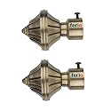 FERIO Antique Brass Heavy Duty Curtain Rod Bracket for Door and Windows Home Décor Parda Holder Fitting for 1 Inch Rod Only Finials (Pack of 2)