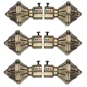 FERIO Antique Brass Heavy Duty Decorative Curtain Rod Holder for Door and Windows Bathroom Accessory Fitting for 1 Inch Rod Only Finials (Pack of 6)