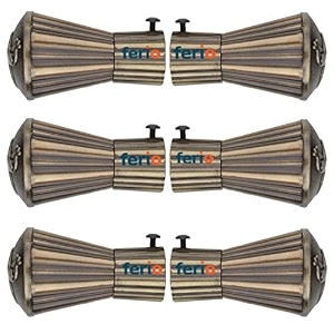 ferio antique brass heavy new look curtain knob rod set for door and windows curtain parda holder fitting for 1 inch rod only finials home dcor pack of 6 pcs