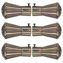 FERIO Antique Brass Heavy New Look Curtain Knob Rod Set for Door and Windows Curtain Parda Holder Fitting for 1 Inch Rod Only Finials Home Décor (Pack of 6 Pcs)