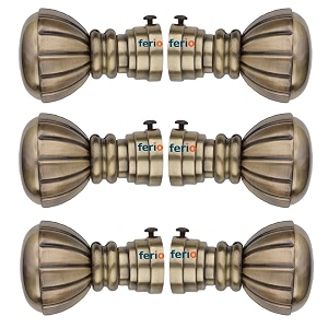 ferio brass antique aluminum heavy curtain brackets for door and windows bathroom accessory fitting for 1 inch rod only finials home dcor pack of 6
