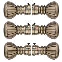 FERIO Brass Antique Aluminum Heavy Curtain Brackets for Door and Windows Bathroom Accessory Fitting for 1 Inch Rod Only Finials Home Décor (Pack of 6)