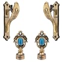 FERIO Combo Curtain Finians and Curtain Rod Holder Set for 1 Inch Rod for Door and Window Curtain Accessories Set for Home Décor (Curtain Brackets 2 Pics and Curtain Finials 2 Pics)