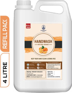 ferment organics zesty orange handwash 4l refill  citrus fresh bulk jug  gentle care hand wash can