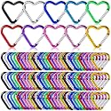 Ferraycle Heart Shape Keychain Clip Aluminum Alloy Carabiner Keychain Clip Spring Snap Hook Loaded Hook for Outdoor