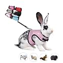 Bunny Harness and Leash Set Escape Proof, Rabbit Harness Pink M