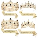 Ferreve 8 Pcs Homecoming King Queen Prince Princess Crowns Sashes Set