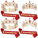 Ferreve 8 Pcs Homecoming King Queen Prince Princess Crowns Sashes Set