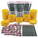 Ferreve 90 Pcs Anti-drug Awareness Supplies Set Include 30 Pencil 30 Ribbon Bracelet 30 Badge Button for 2026 International Day Against Drug Abuse Supply