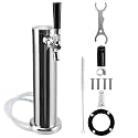 FERRODAY Single Kegerator Tap Tower, Stainless Steel Beer Tower Dispenser