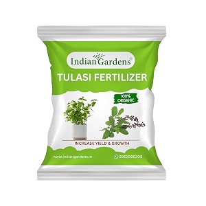 indian gardens - tulasi organic fertilizer 1 kg  holy basil  growth fertilizer  organic plant food  tulasi leaf health