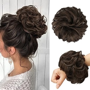 feshfen hair bun extensions messy curly hair scrunchies plus size hairpieces synthetic donut updo hair pieces for women girls 194oz