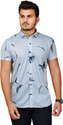 feshopee Men Slim Fit Printed Spread Collar Casual Shirt