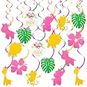Festiko®12 Jungle Animal Party Hanging Swirls Decorations Safari Theme Ceiling Streamer for Wild Party Supplies Girls Birthday Favor Spiral Ornaments
