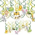 Festiko®12 pcs Jungle Animal Party Decoration,Jungle Animals Hanging Swirl Safari Party Forest Animal Theme Supplies for Kid's Birthday Party