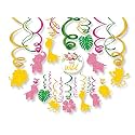 Festiko®12 Safari Animals Hanging Swirl Decorations, Jungle Party Supplies, Wild Birthday Theme Decor for Boy Girl Tribal 1st Bday Favors Idea