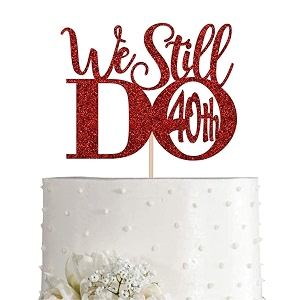 festiko40th anniversary glitter cake topper red we still do 40th anniversary party decorations party supplies cake toppers