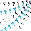 Festiko®5 Pcs Cow Print Pennant Banner Cow Print Party Supplies Cow Birthday Party Pennant Bunting Banner Baby Pennant Banner for Wedding Anniversary Holiday Decorations (Sky Clouds Style)