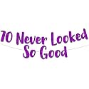Festiko®70 Never Looked So Good Purple Glitter Banner - 70th Birthday Decorations and Supplies