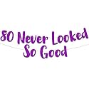 Festiko®80 Never Looked So Good Purple Glitter Banner - 80th Birthday Decorations and Supplies