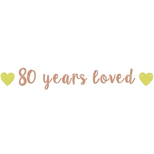 festiko80 years loved banner 80th wedding anniversary happy 80th anniversary decorations