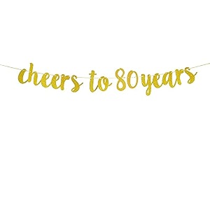 festikocheers to 80 years banner80th birthday party ideas happy 80th birthday party signcheers to 80 years hang bunting birthday party decorations supplies