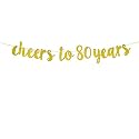 Festiko®Cheers to 80 Years Banner,80th Birthday Party Ideas Happy 80th Birthday Party Sign,Cheers to 80 Years Hang Bunting Birthday Party Decorations Supplies.
