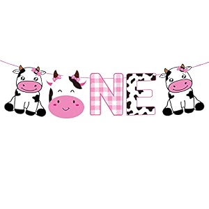 festiko cow theme one banner cow theme 1st birthday decoration cow theme party supplies