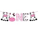 Festiko® Cow Theme One Banner, Cow Theme 1st Birthday Decoration, Cow Theme Party Supplies