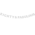Festiko®Eighty &amp; Fabulous Silver Glitter Birthday Banner Perfect for 80th Birthday Gift Eighty Years Old Bday Party Decorations